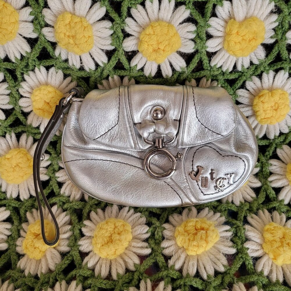 Juicy Couture Silver Metallic Wristlet